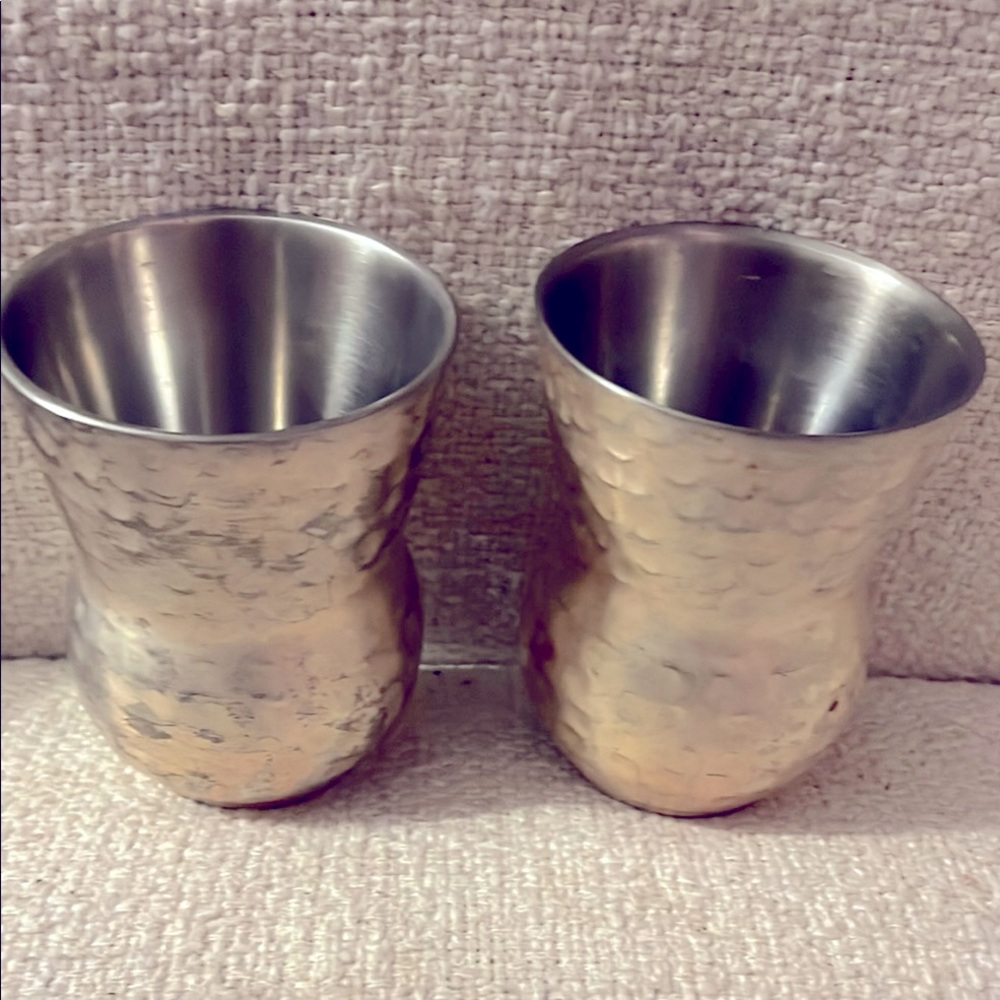 Napa Style Hand Hammered Metal Cups set of two Made in India